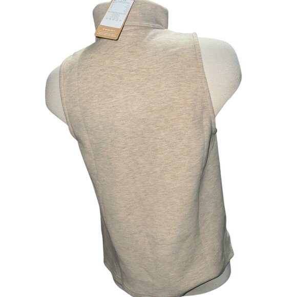 OGL FuzzLuxe Turtle Neck Split Hem Top Sz Medium Womens Beige Heathered - Picture 2 of 15